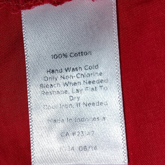 TALBOTS CORDED LACE L/S TANK ROUND NECK 100% COTTON LINED CANDY APPLE RED MEDIUM - Picture 6 of 11